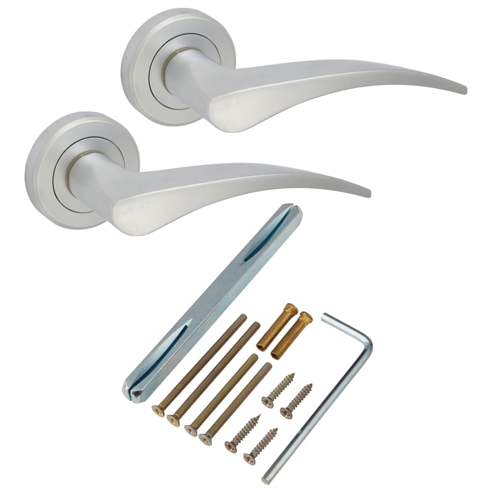 Serozzetta by Carlisle Brass Olivier Door Handle on Rose - Satin Chrome