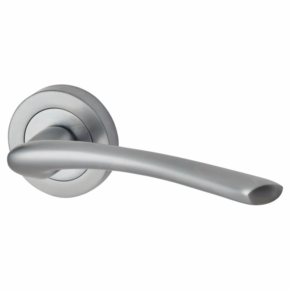 Touchpoint Rimini Door Handle on Rose - Satin Chrome