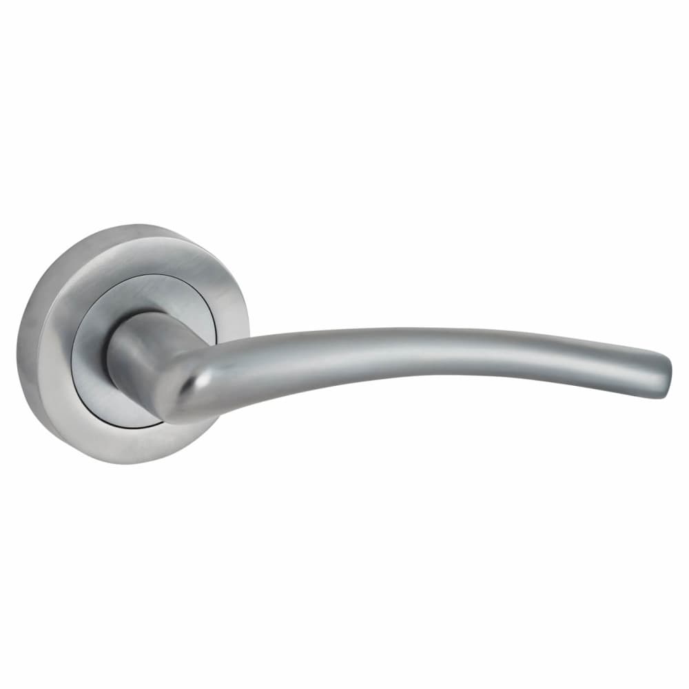 Touchpoint Rimini Door Handle on Rose - Satin Chrome