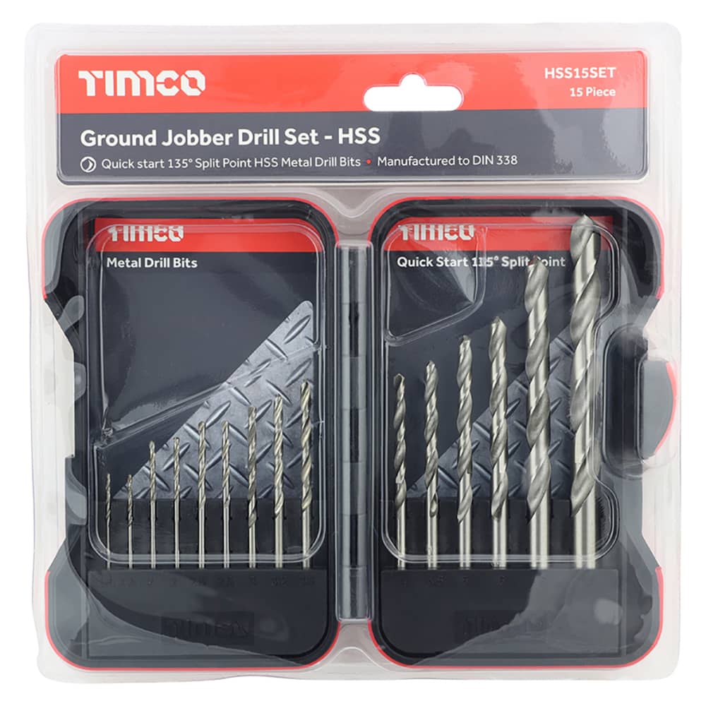 TIMCO HSS Drill Bit Set 1.5-10mm - Pack of 15