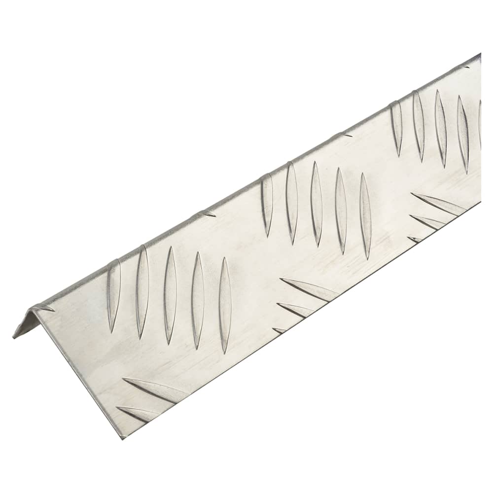 Rothley 2500mm Aluminium Angle - Unequal Sided - 53.6 x 29.5 x 1.5mm - Checker Plate 5 Bar Tread
