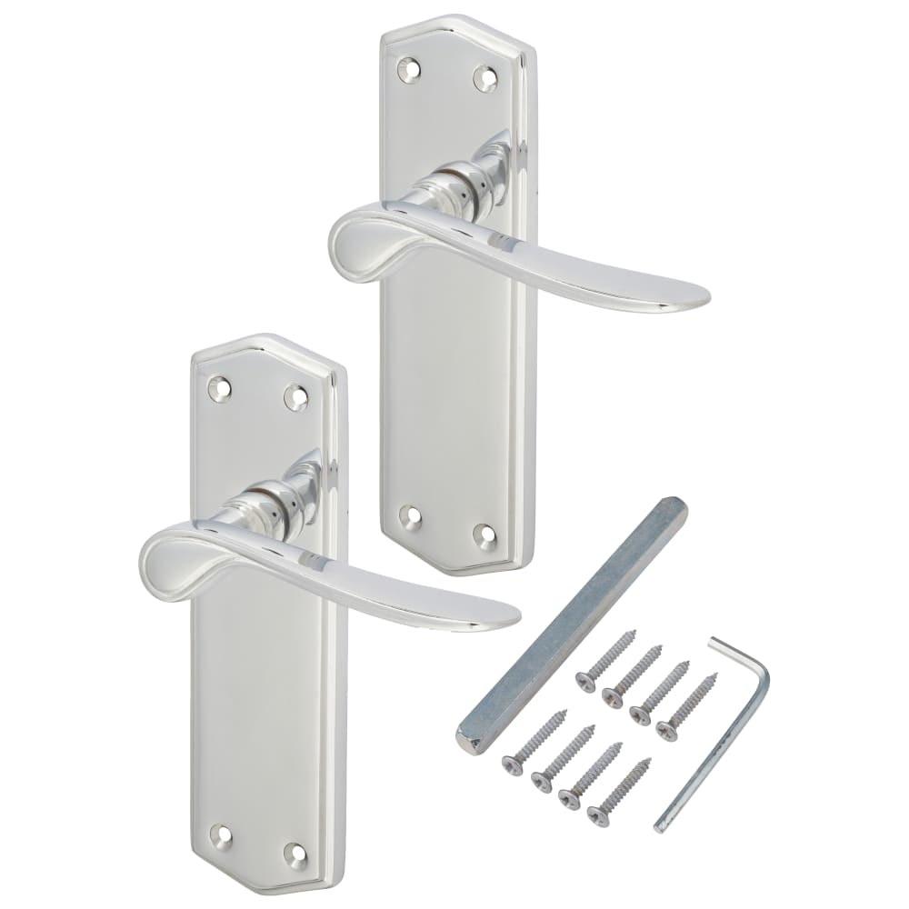 Altro Rome Latch Door Handle - 170 x 50mm - Polished Chrome