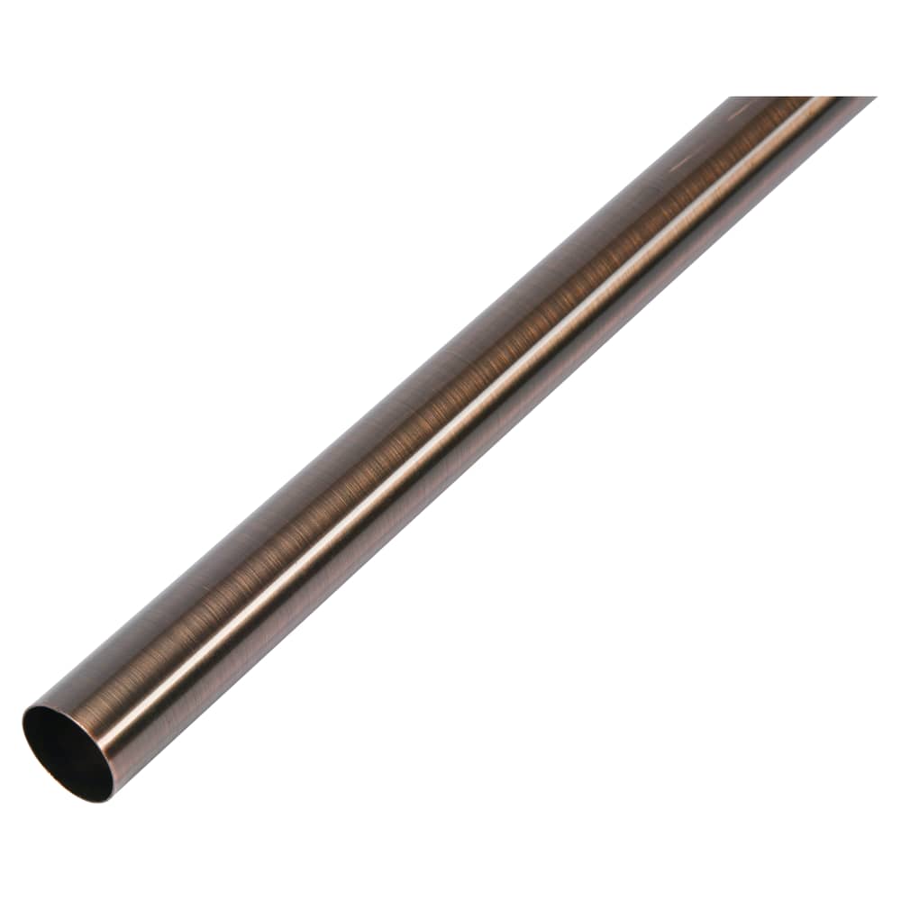 Rothley 25mm Curtain Pole / Wardrobe Hanging Rail - 1219mm Length - Antique Copper