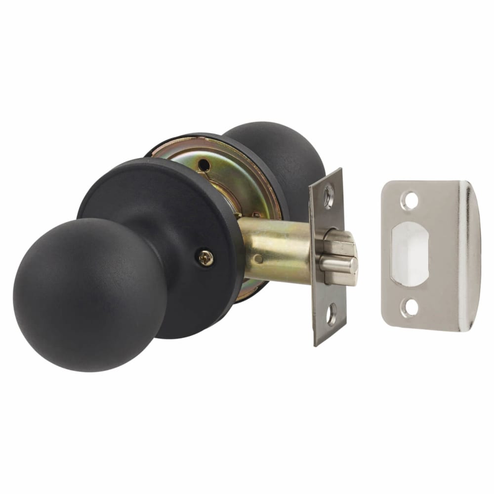 Touchpoint Bala Hotel Mortice Door Knobset - Passage - 65mm Rose Diameter - Matt Black