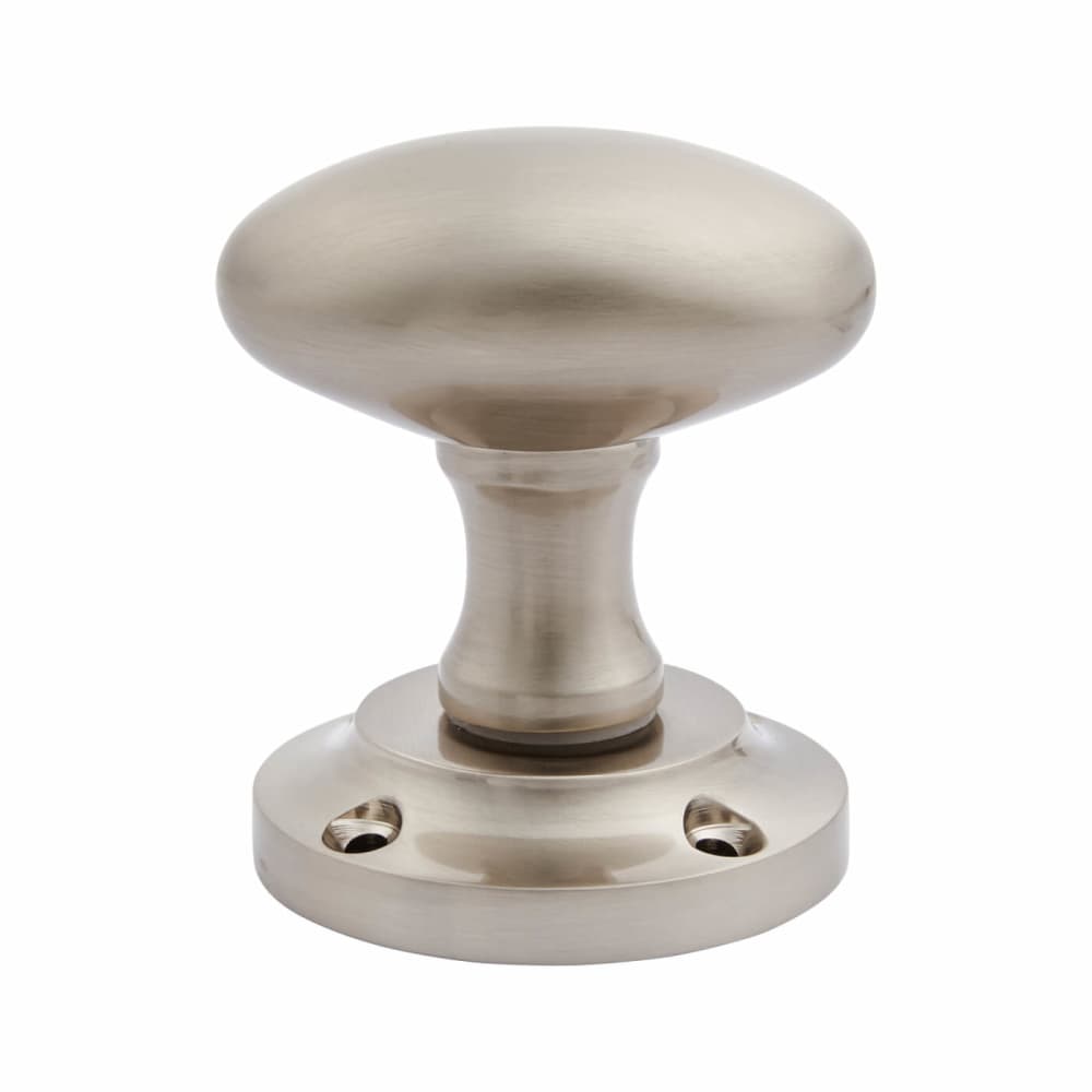 Altro Oval Mortice Door Knob - 57mm Rose Diameter - Satin Nickel