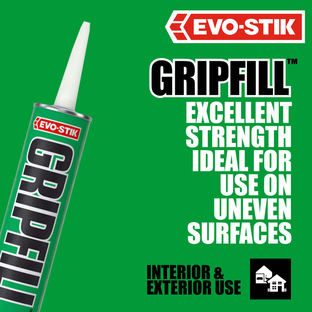 Evo-Stik Green Gripfill Grab Adhesive - Solvent Based - 350ml - Grey