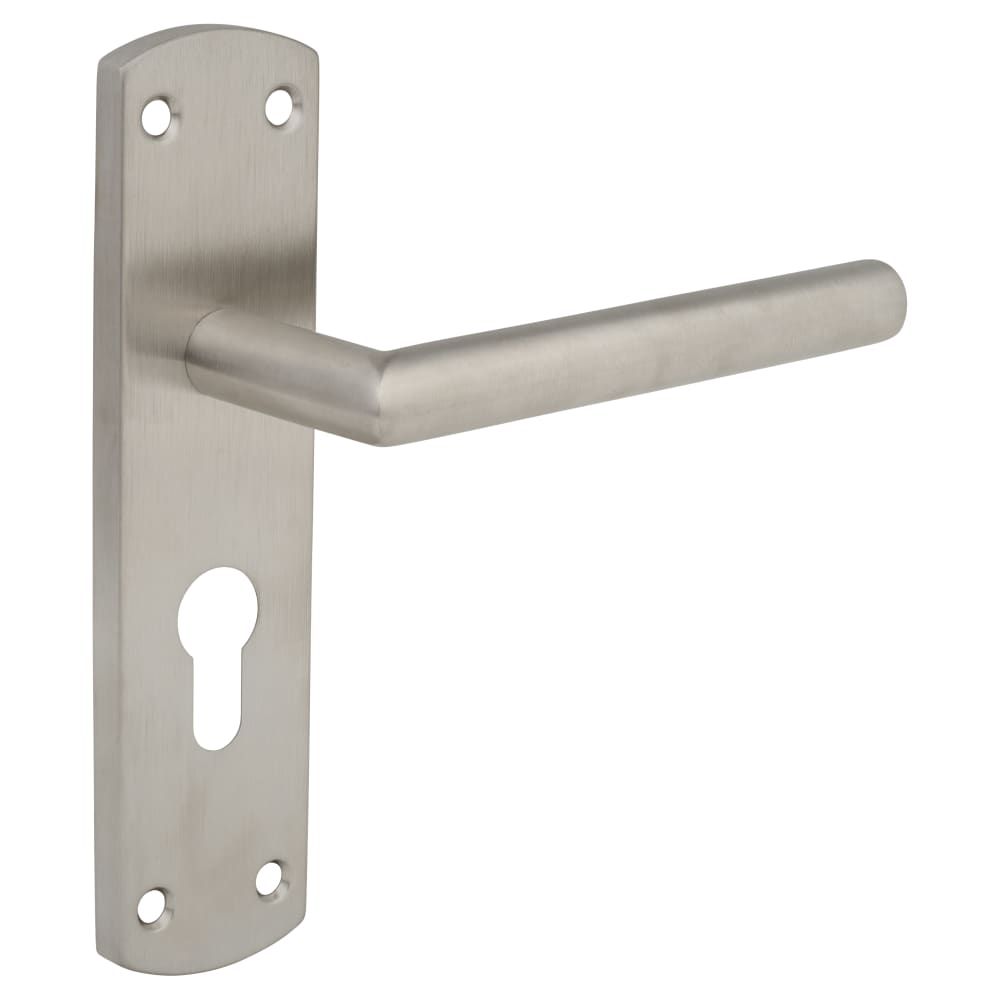Altro Mitred Lock Door Handle - Euro - 172 x 44mm - Satin Stainless Steel