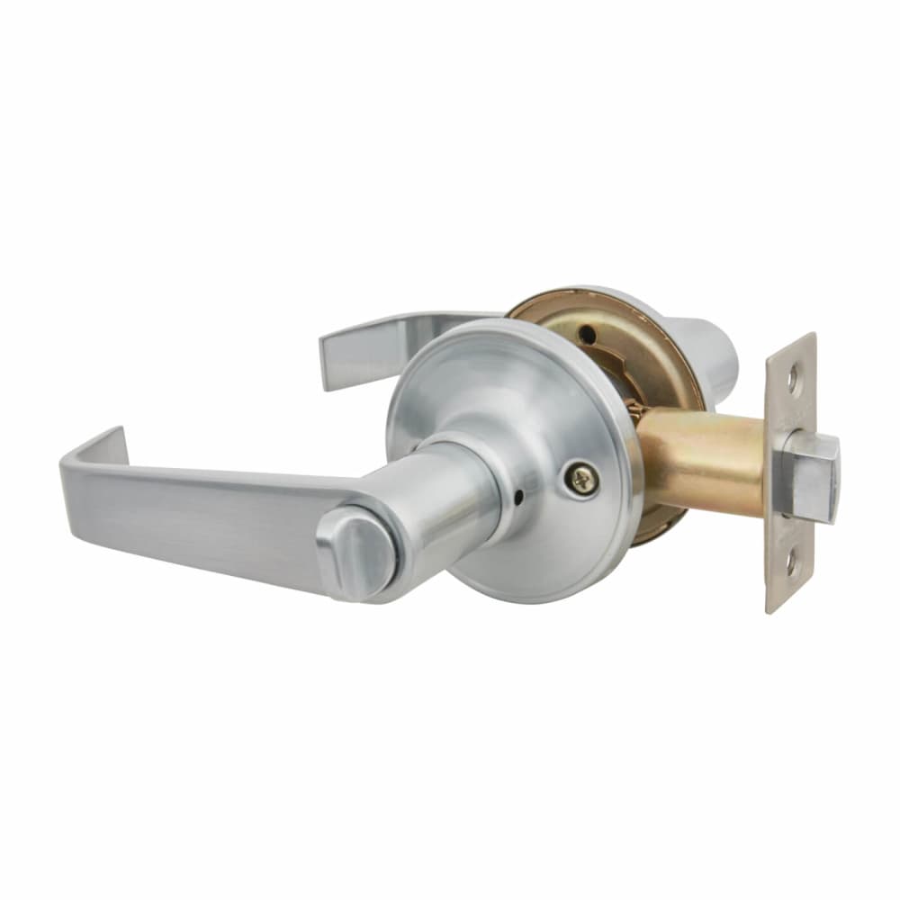 Altro Return to Door Hotel Door Handle on Rose Set - Bathroom - Satin Chrome