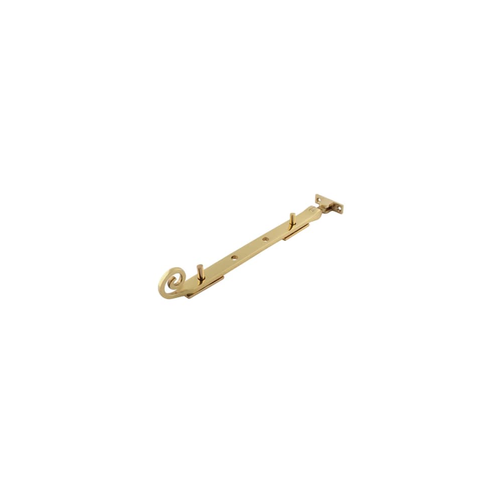 Altro Cast Open Curl Casement Window Stay - 10"/250mm Length - Polished Brass 