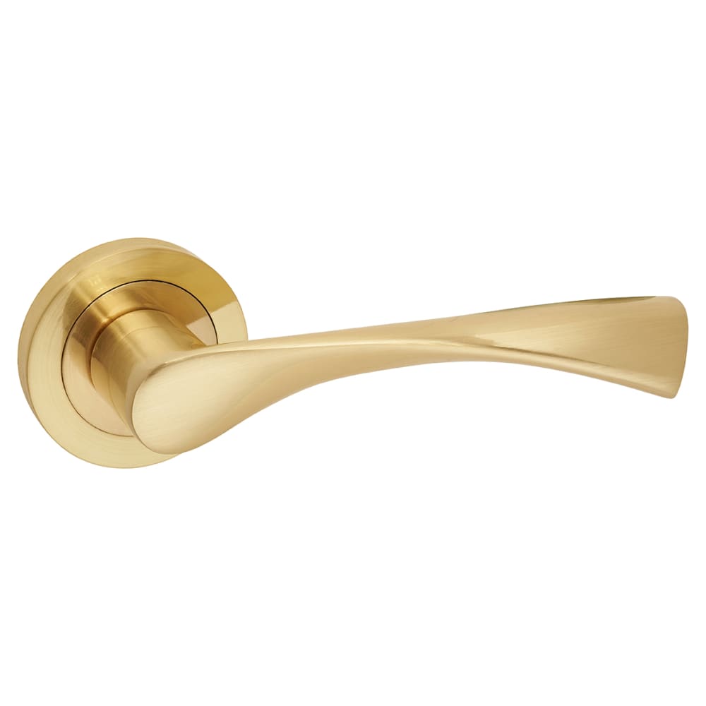 Altro Knightsbridge Door Handle on Rose - Satin Brass