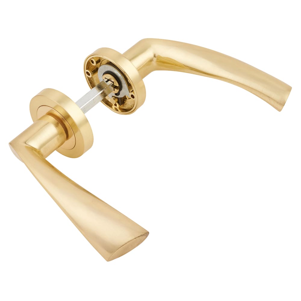Altro Knightsbridge Door Handle on Rose - Satin Brass
