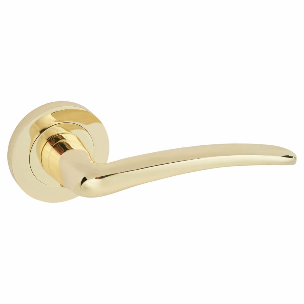 Touchpoint Eloise Door Handle on Rose - Polished Brass