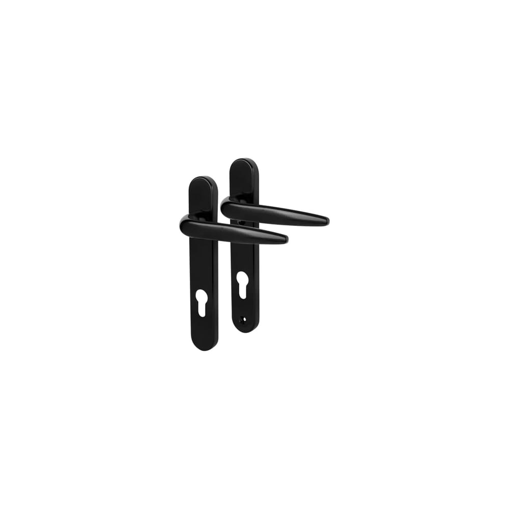 Trojan Sparta uPVC Multipoint Door Handle - Short Plate - 92mm c/c - Black