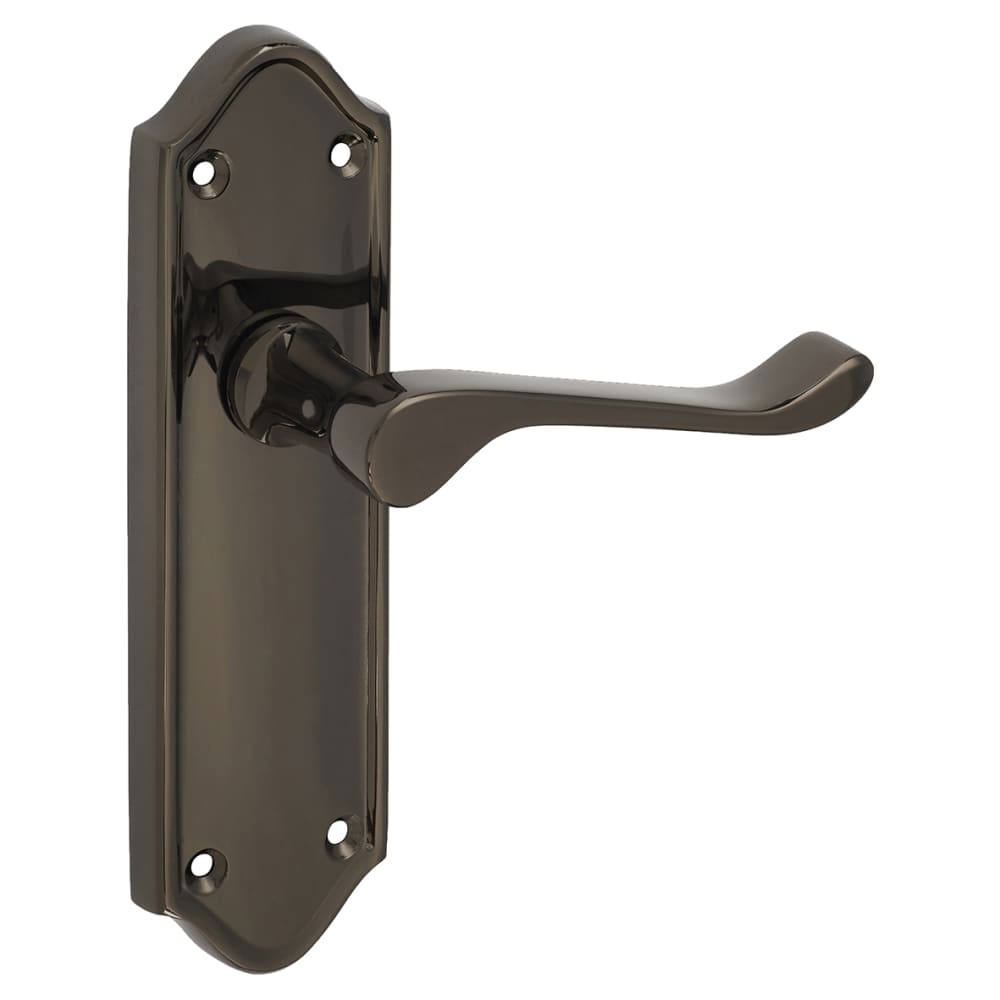 Altro Ashmead Latch Door Handle - 168 x 46mm - Black Nickel