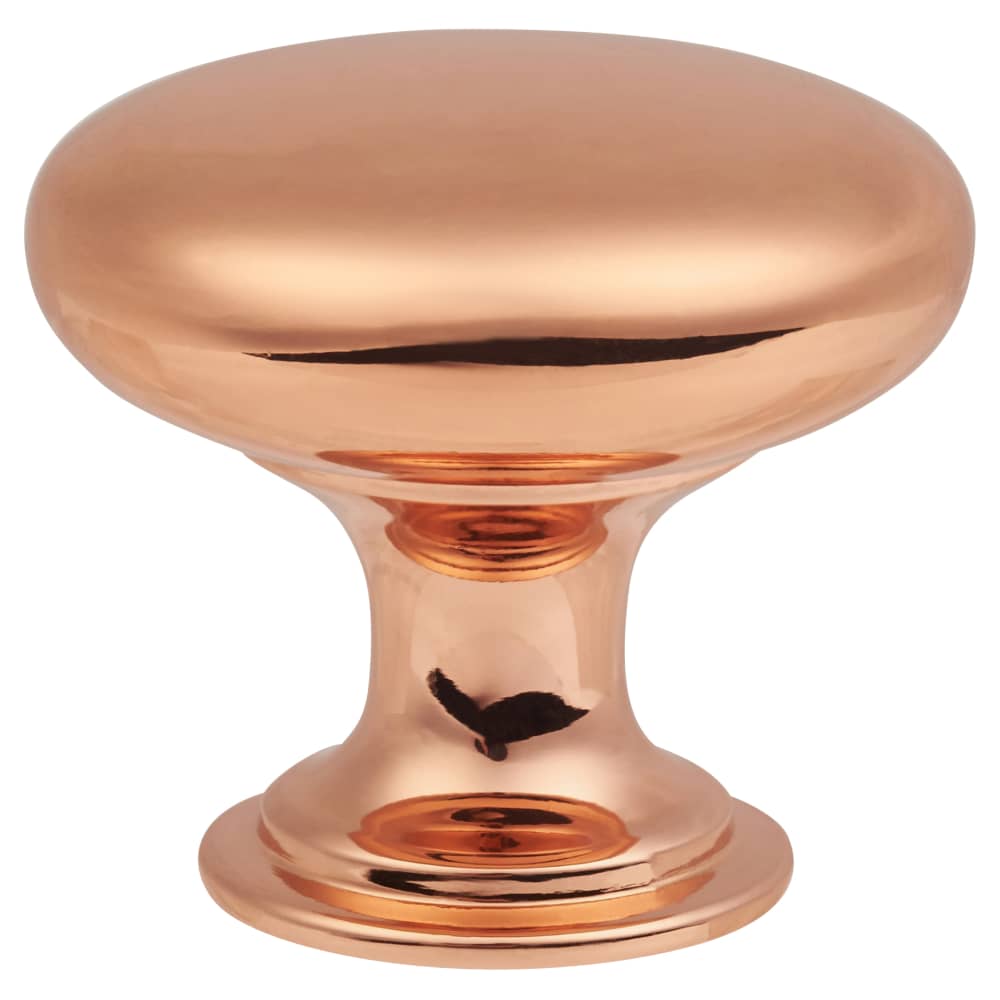 Altro Domed Round Cabinet Knob - 28mm Diameter - Bright Copper