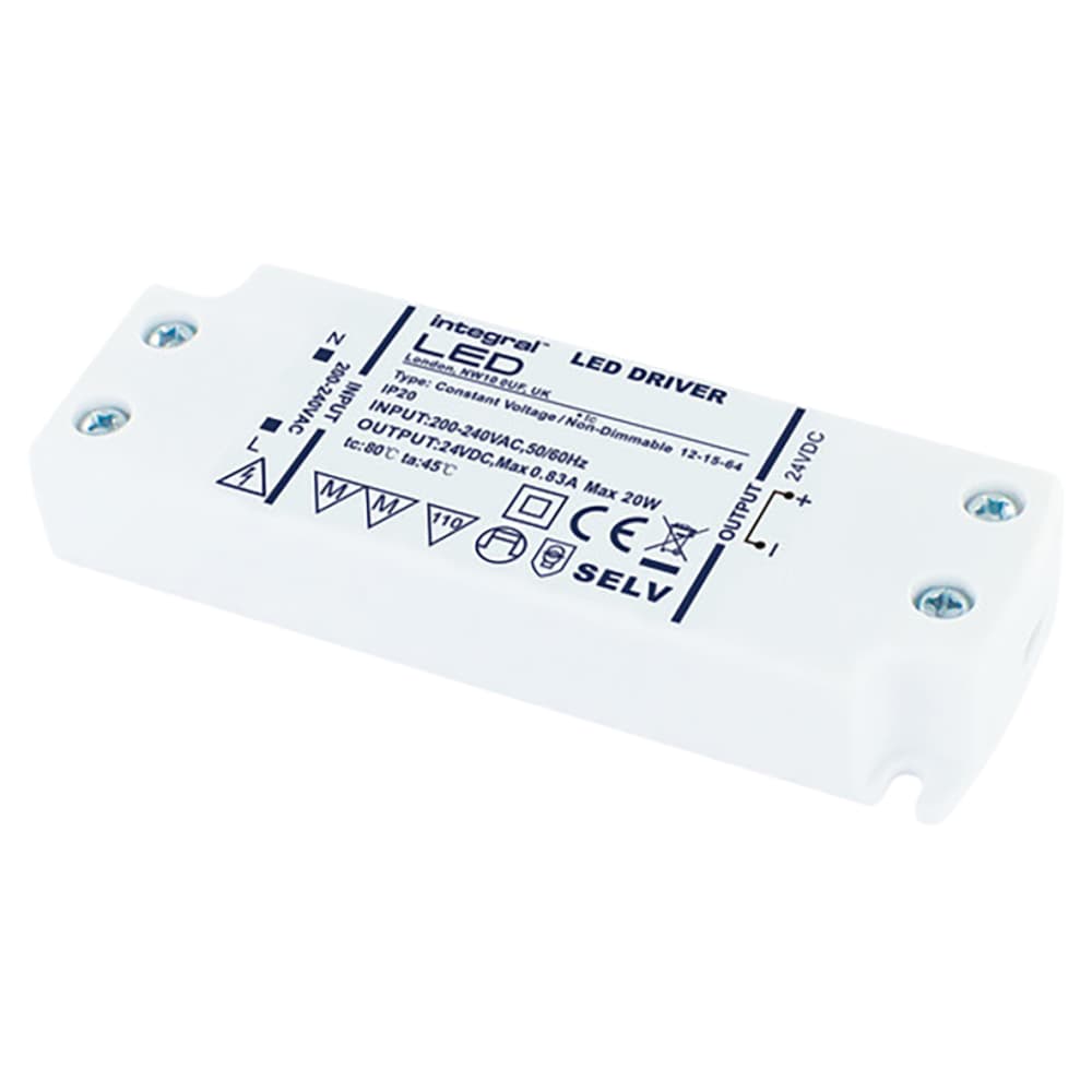 Integral LED 24V 50W Constant Voltage LED Driver - IP20 - 200-240VAC