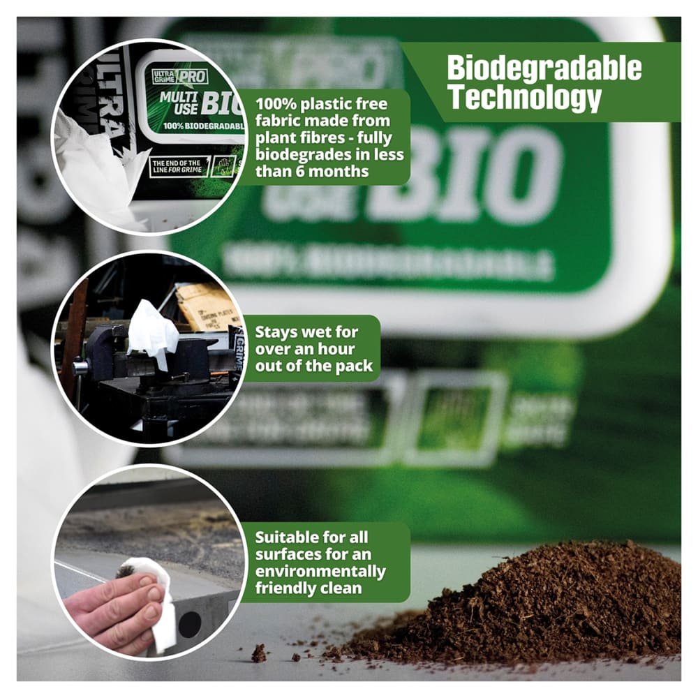 UltraGrime Pro XXL+ Bio Multiuse Wipes - Pack of 100