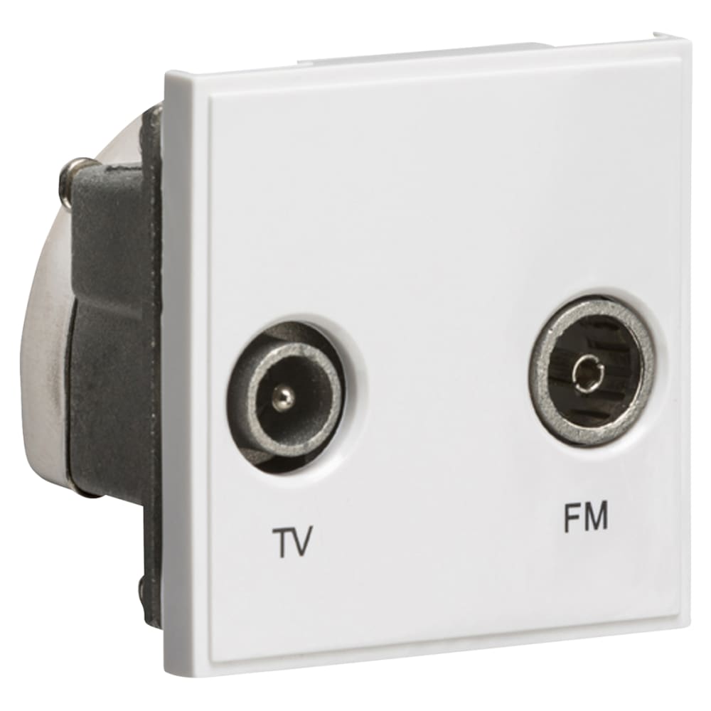 Knightsbridge 1 Gang TV + FM/DAB Outlet Diplexer Euro Module - White