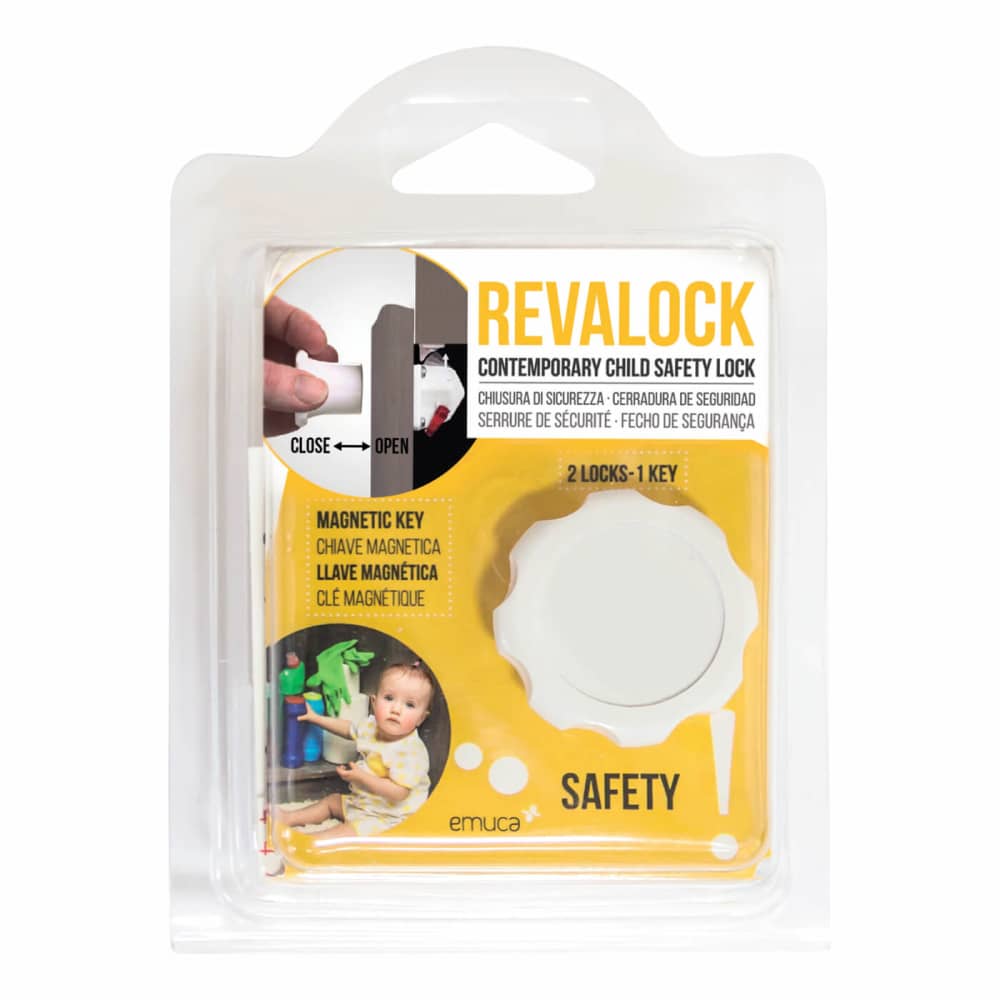 Emuca Reva Lock Magnetic Child Safety Cabinet Lock - Pack of 2