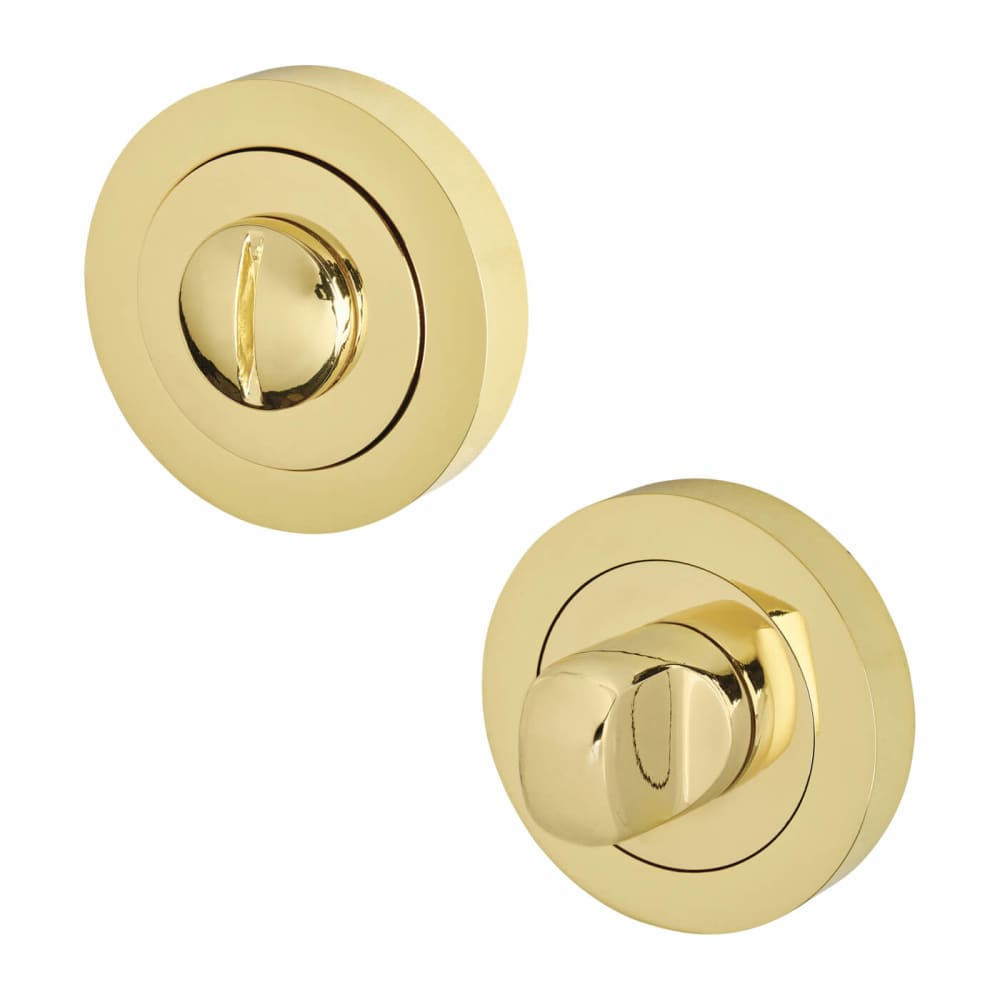 Touchpoint Eloise Bathroom Lock Door Handle on Rose Kit - Polished Brass