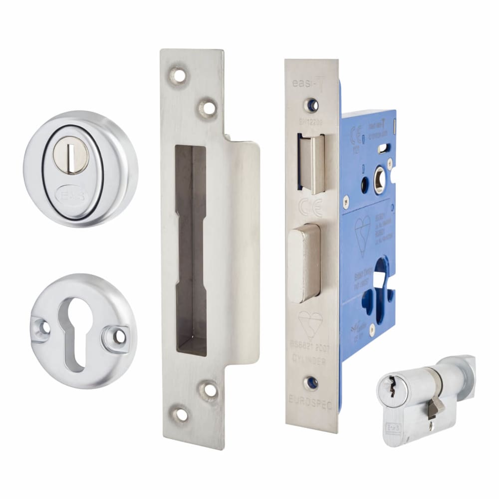 Hampstead BS8621 Euro Sashlock & Thumbturn - 78mm Case - 57mm Backset - Satin Stainless Steel