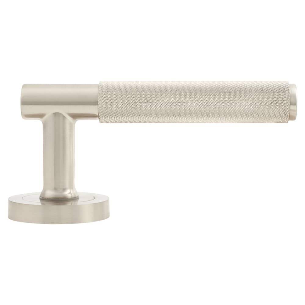 Altro Remi Knurled Door Handle on Rose - Satin Nickel