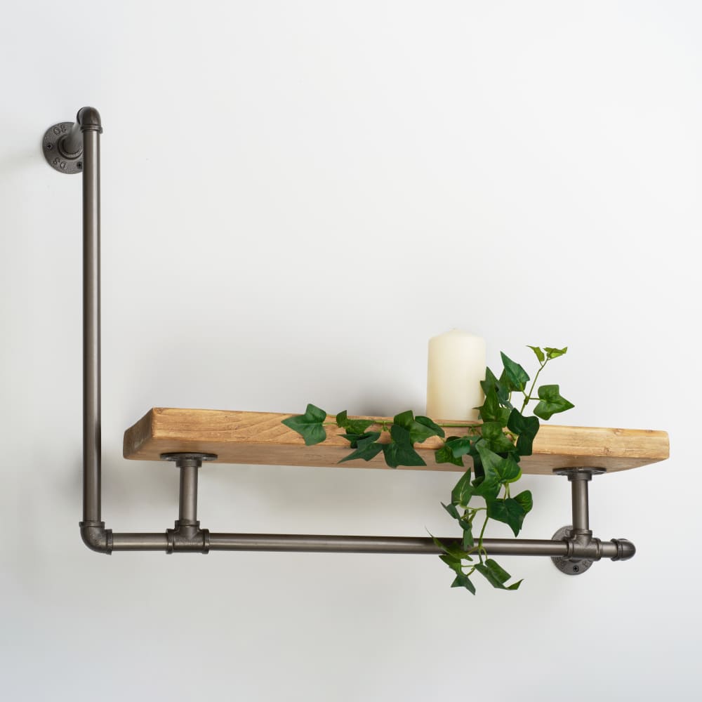 Altro 1/2" L Shaped Pipe Shelf Kit - Grey 