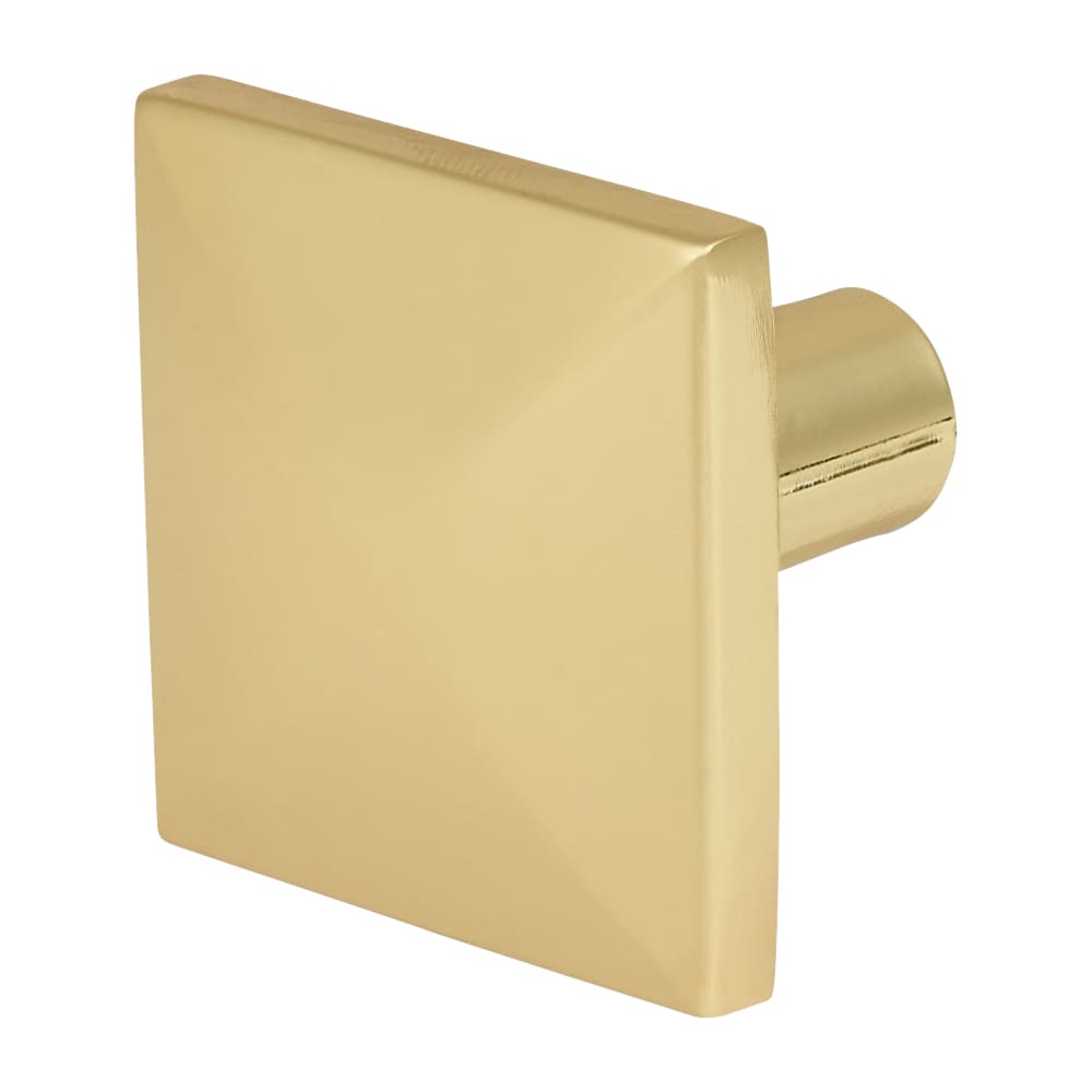 Hampstead Pyramid Style Square Cabinet Knob - 29 x 29mm - Polished Brass