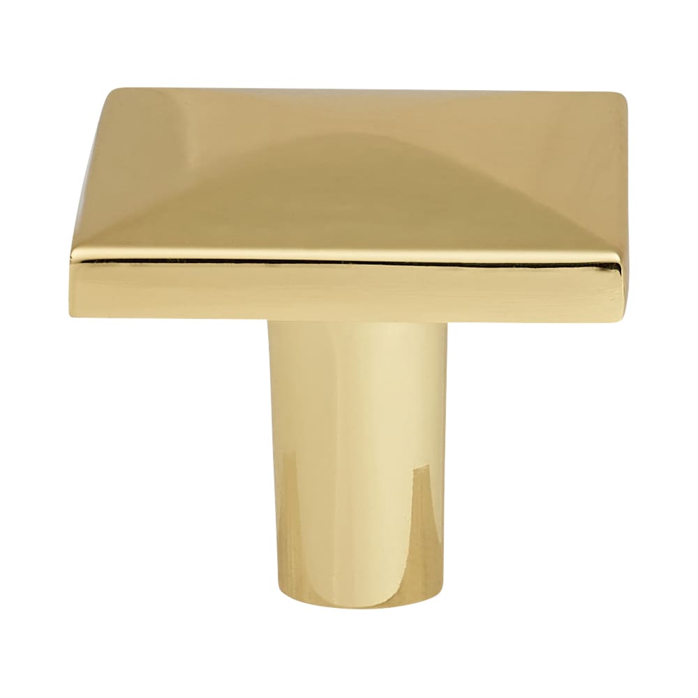 Hampstead Pyramid Style Square Cabinet Knob - 29 x 29mm - Polished Brass