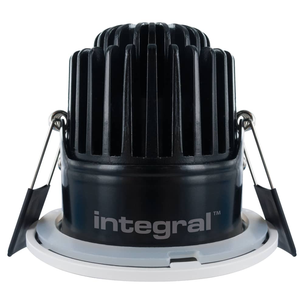 Integral LED Lux Fire 9W IP65 Fire Rated 55° LED Dimmable Fixed Downlight - 3000K Warm White - White