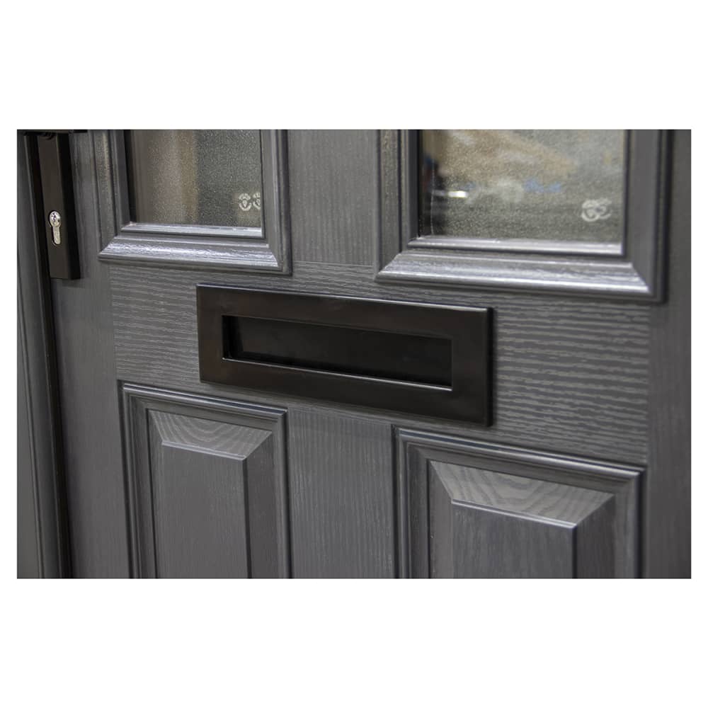 From The Anvil Traditional Letter Plate - 315 x 92mm - Door Thickness 42-72mm - Black