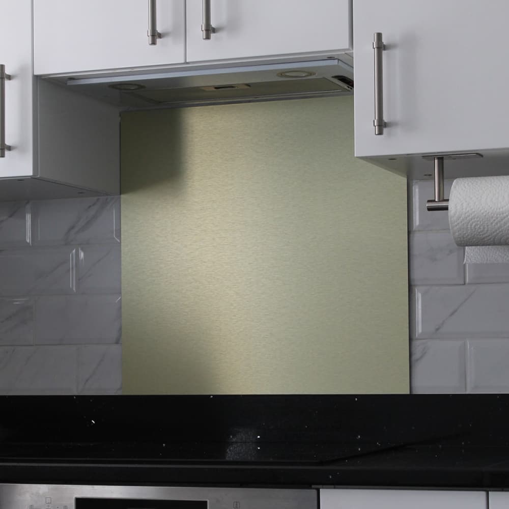 Altro Aluminium Kitchen Splashback - 600 x 750mm - Gloss Brushed Gold