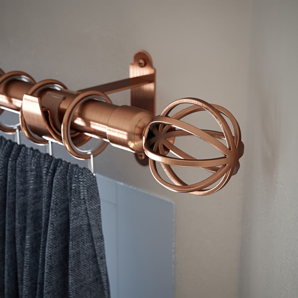 Rothley 25mm Cage Orb Curtain Pole Finial - Antique Copper - Pack of 2