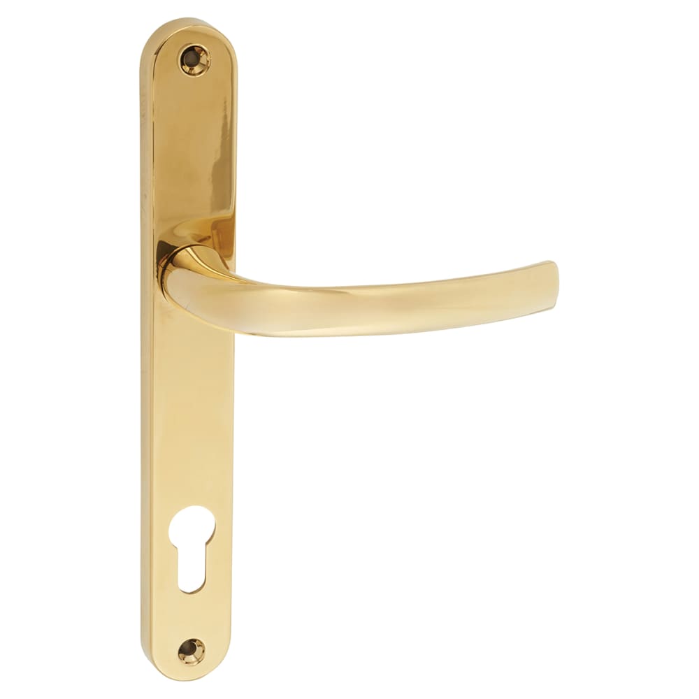 Arrone AR7550 uPVC Multipoint Door Handle - 92mm c/c - 70mm door - Polished Brass