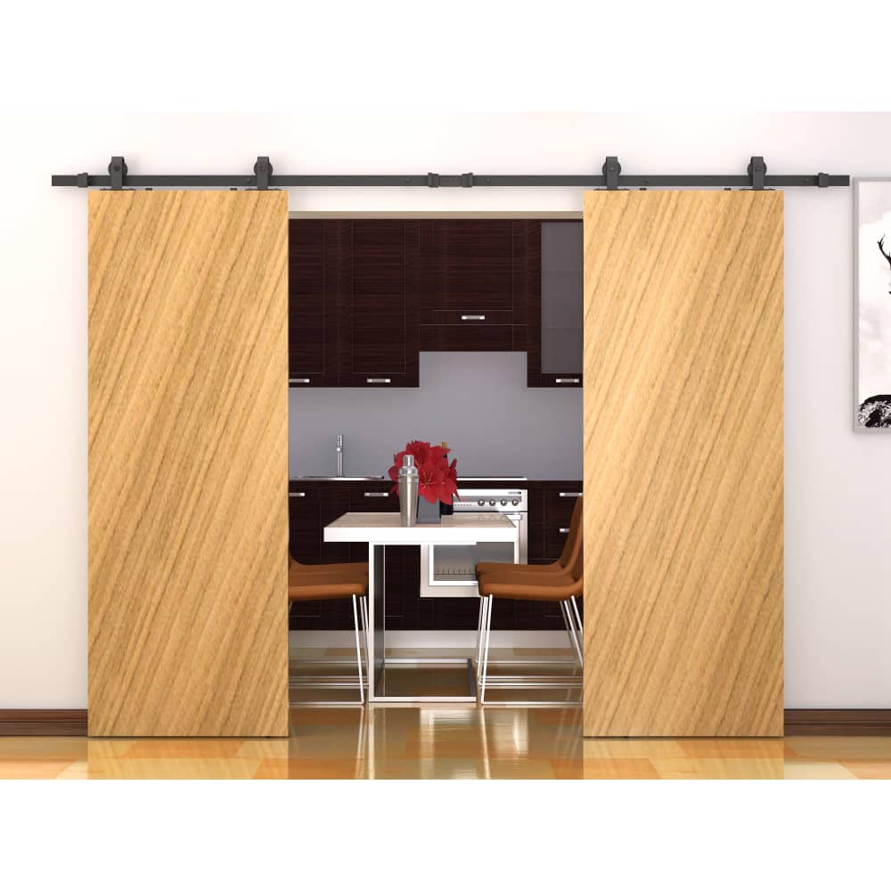 Klug Barn Strap Soft Open/Close Sliding Door Gear - Top Mounted - 60-80kg Max Door Weight - Black