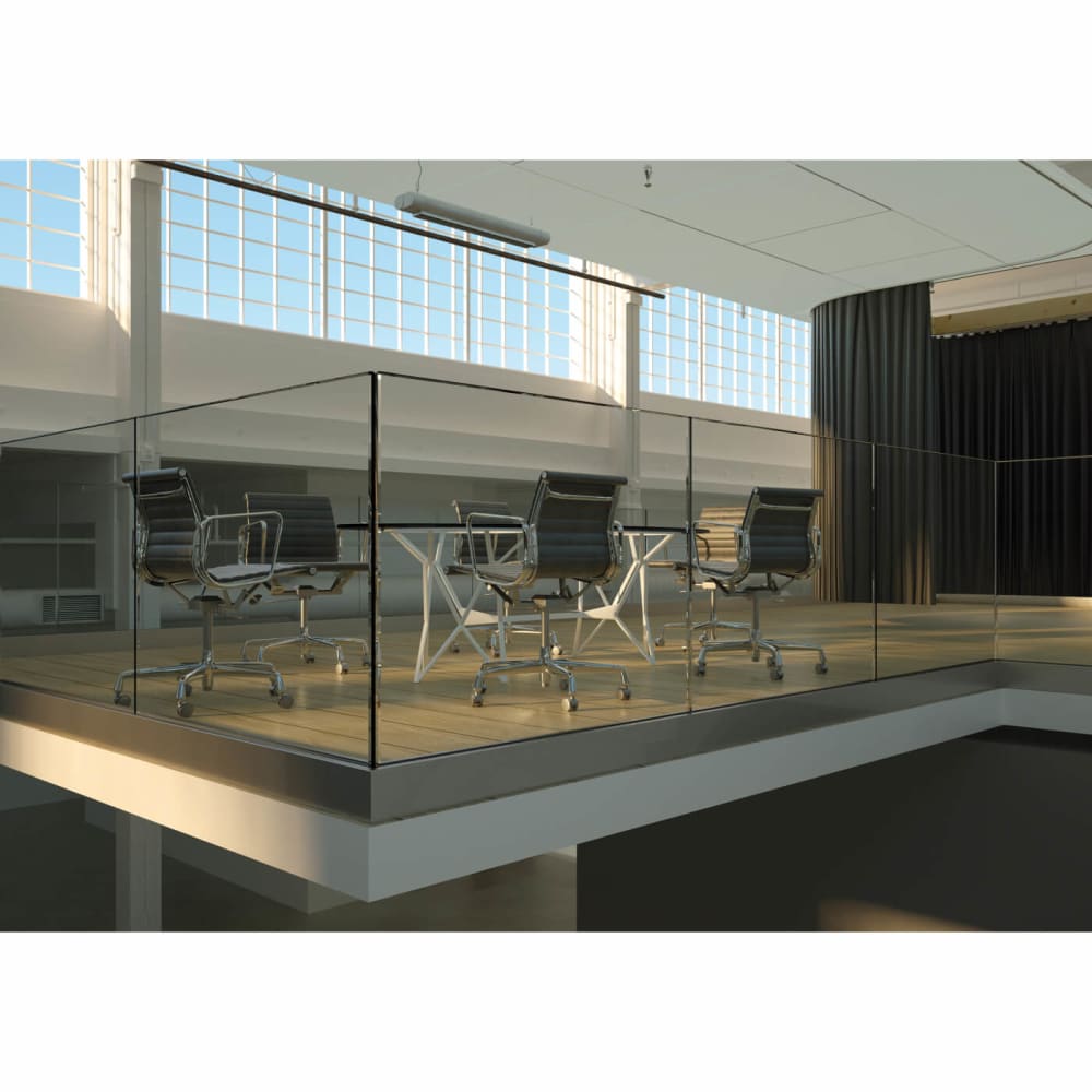 Barrier Sabco Aluminium Side Fix 2500mm Balustrade Rail Kit - 17.5mm Glass - Satin Stainless Steel