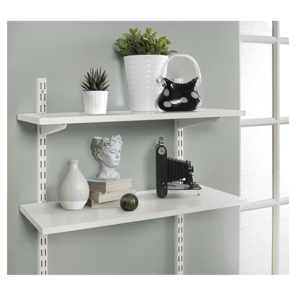 Altro Twin Slot Shelf Wall Upright - 500mm Length - White