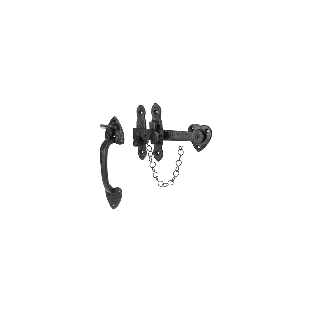 Olde Forge Cottage Thumb Latch Set - Antique Black Iron
