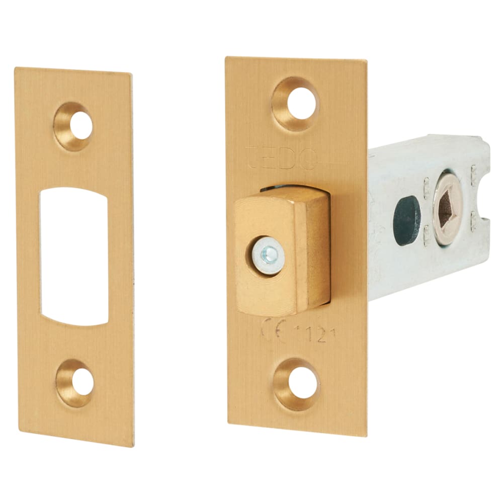 Jedo 5mm Heavy Duty Tubular Bathroom Deadbolt - 64mm Case - 44mm Backset - Square - Satin Brass