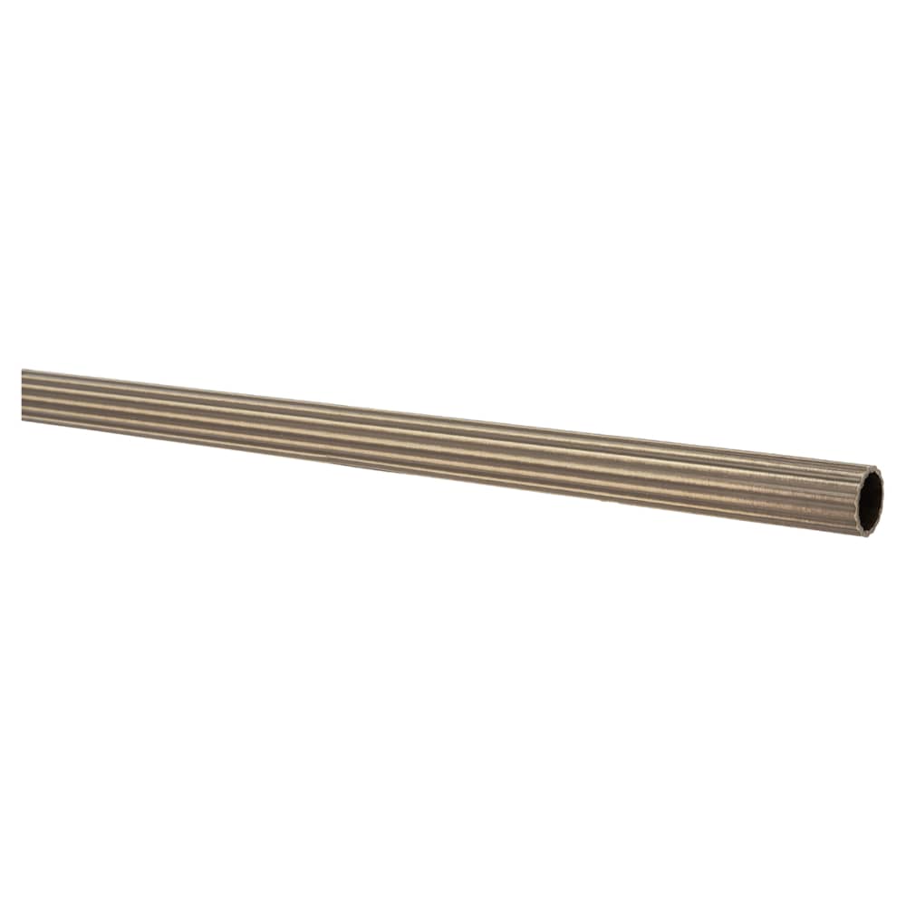 Altro Lines Stair Rod with Fluted Finials - 900mm Length - Antique Brass