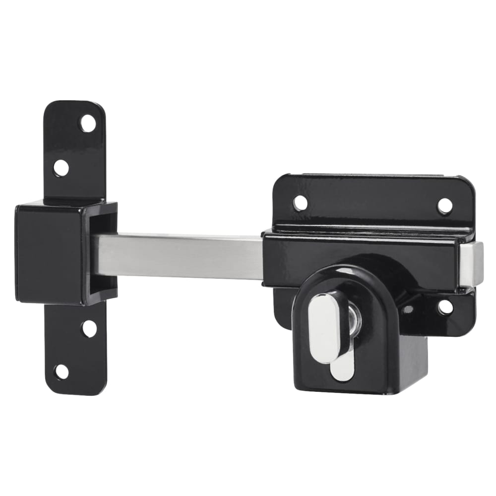 GateMate Locking Long Throw Gate Lock - 70mm Gate Thickness - Euro Thumbturn Cylinder - 316 Stainless Steel 