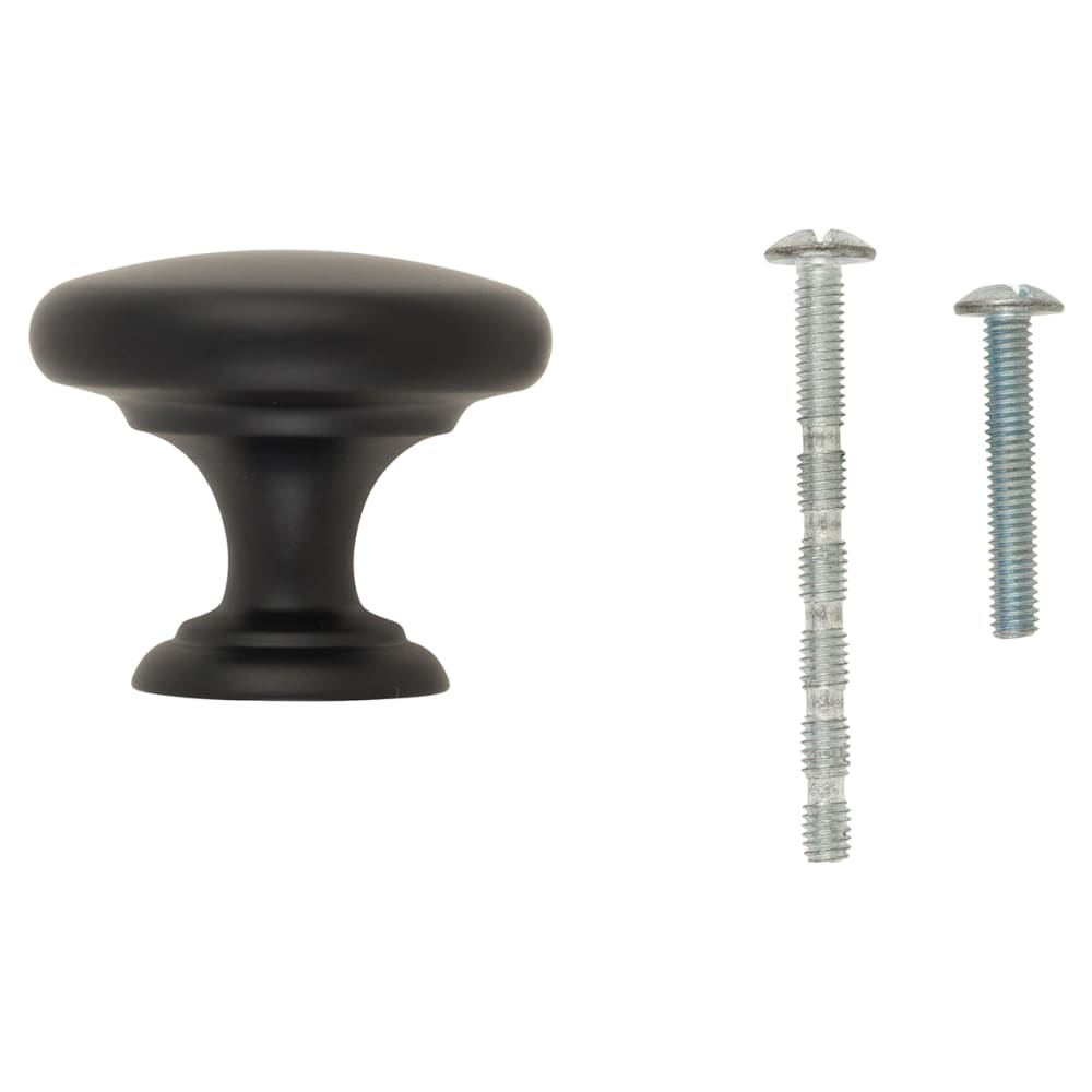 Crofts & Assinder Monmouth Round Cabinet Knob - 38mm Diameter - Matt Black