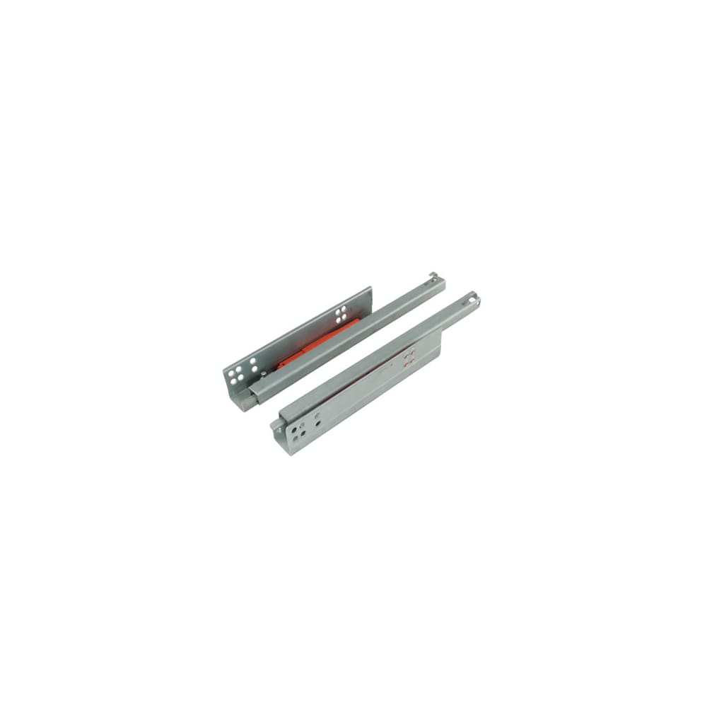 Klug Base Mount Push to Open Drawer Runner - Single Extension - 400mm Length - 25kg - Zinc