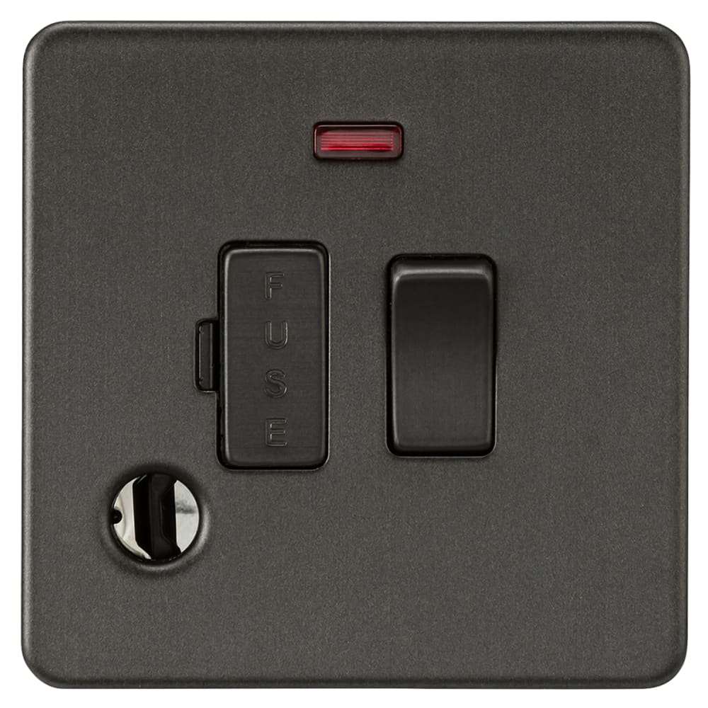 Despatch Spur Knightsbridge 13A 1 Gang Screwless Switched Fused Spur with Neon & Flex ...