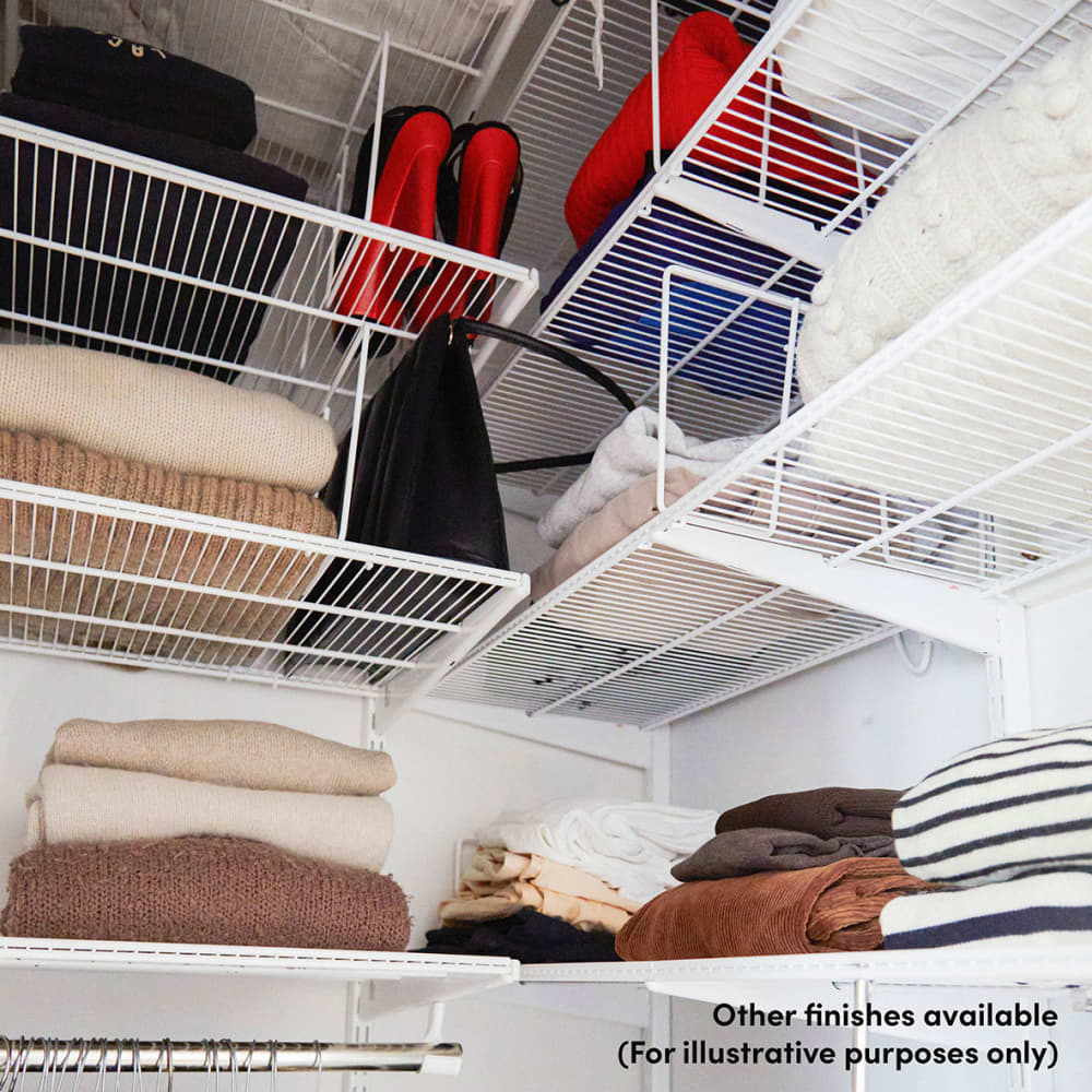 elfa Top Track System - Click In Ventilated Wire Shelf - 607 x 405mm - Graphite