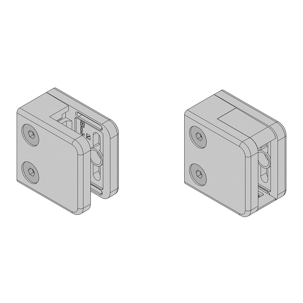 Bohle Square Balustrade Clamps & Inserts - 10mm Glass - 45mm x 45mm ...