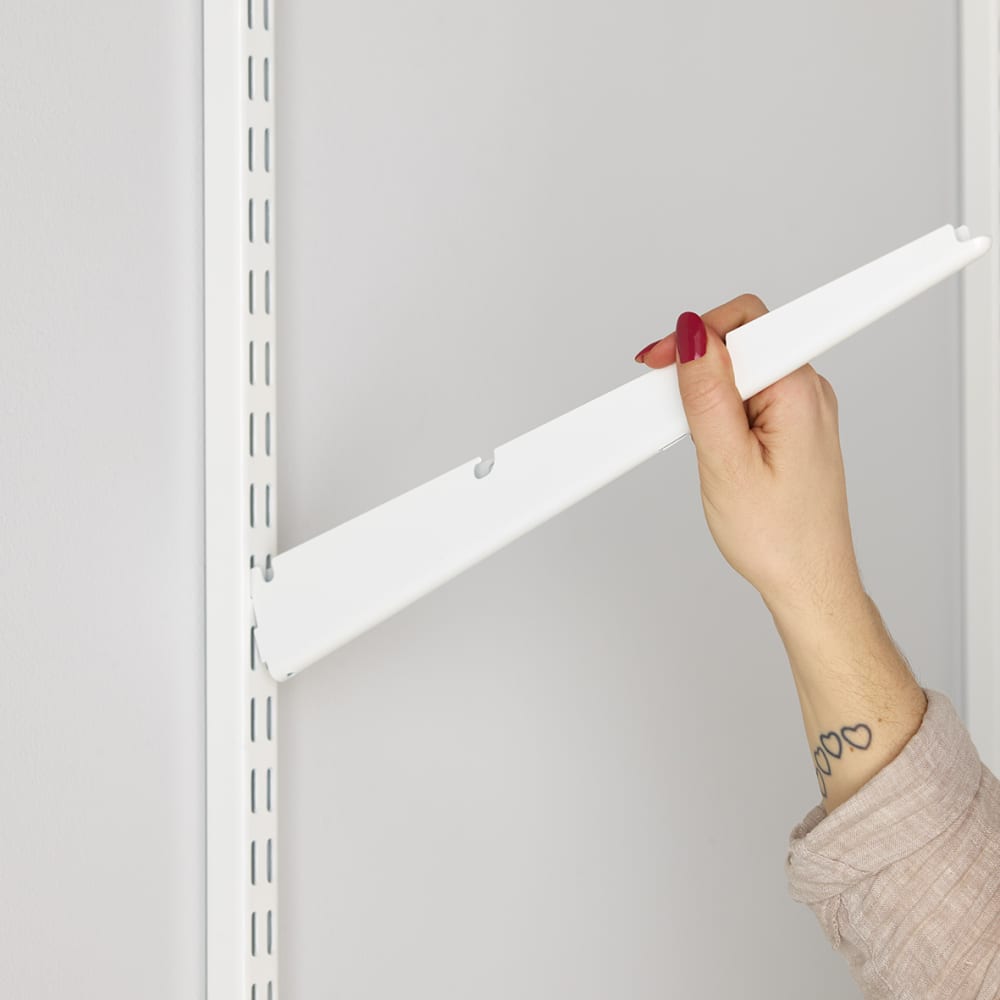 elfa Top Track System - Click In Shelf Bracket - 500mm Length - White