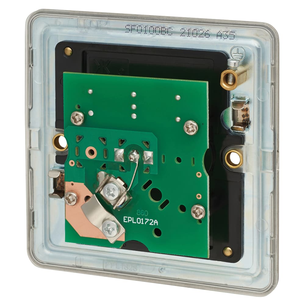 Knightsbridge 1 Gang Screwless Flat Plate Non Isolated TV Outlet - Brushed Chrome