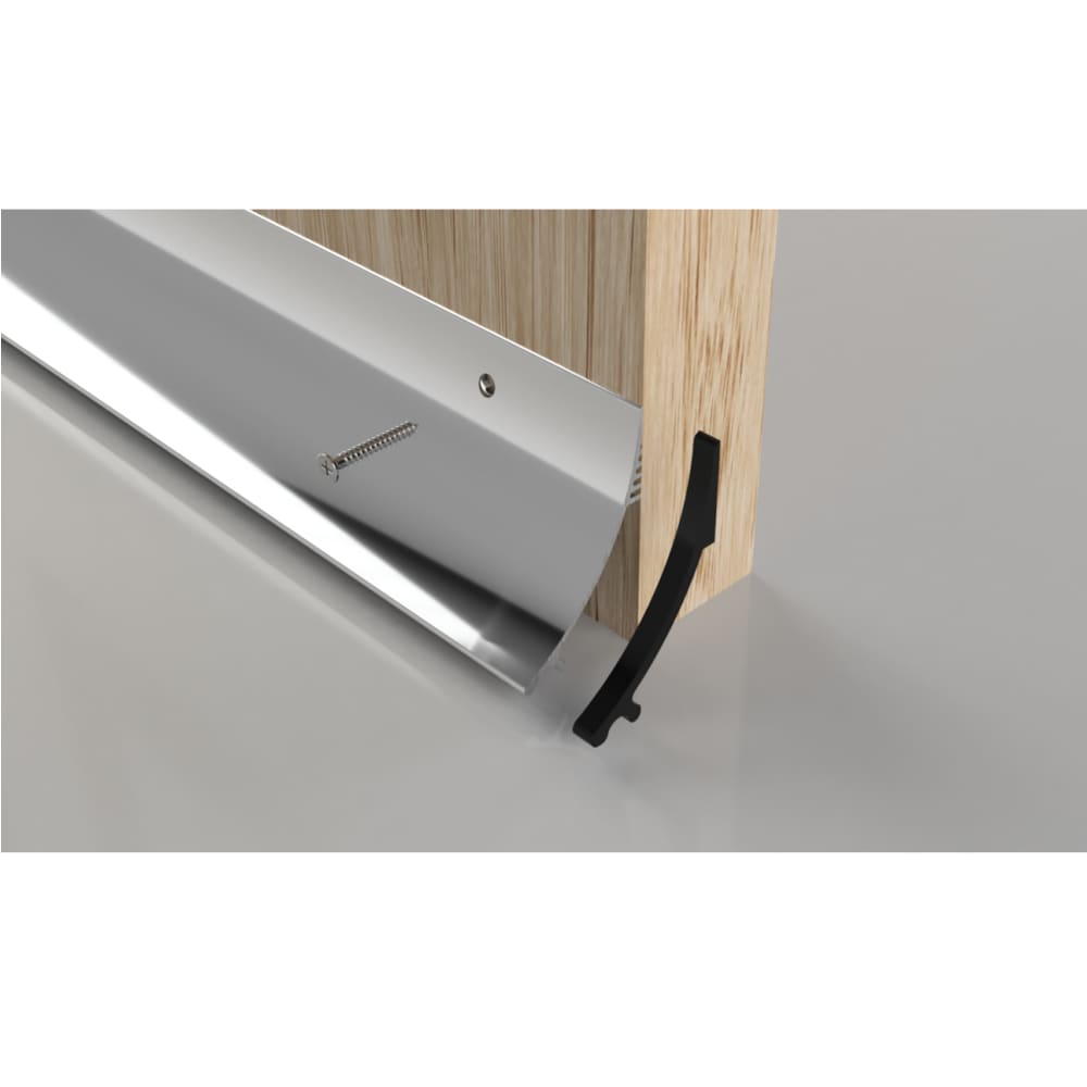 Stormguard SRD 63 Rain Deflector - 1000mm Length - Inward/Outward Opening Doors - Polished Silver
