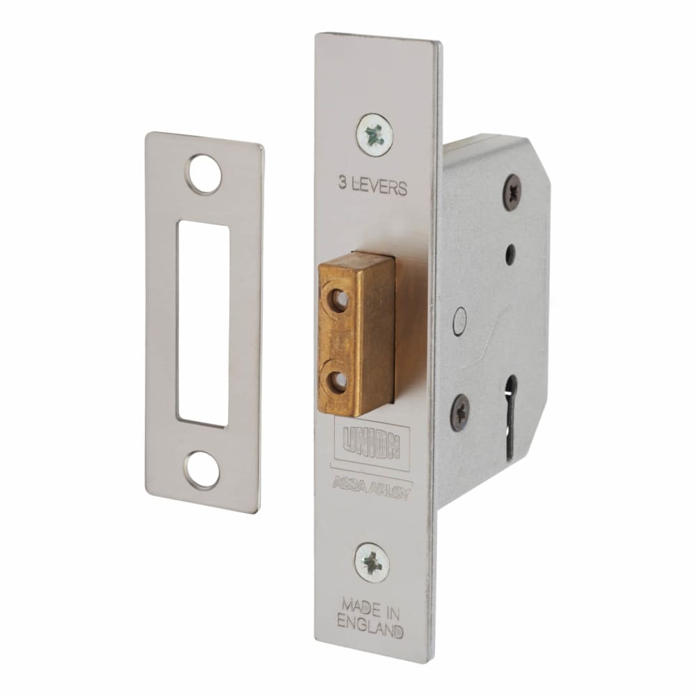 Union Lock One Side Key UNION 2177 3 Lever Deadlock - Key Number M136MM - 77mm Case - 57mm ...